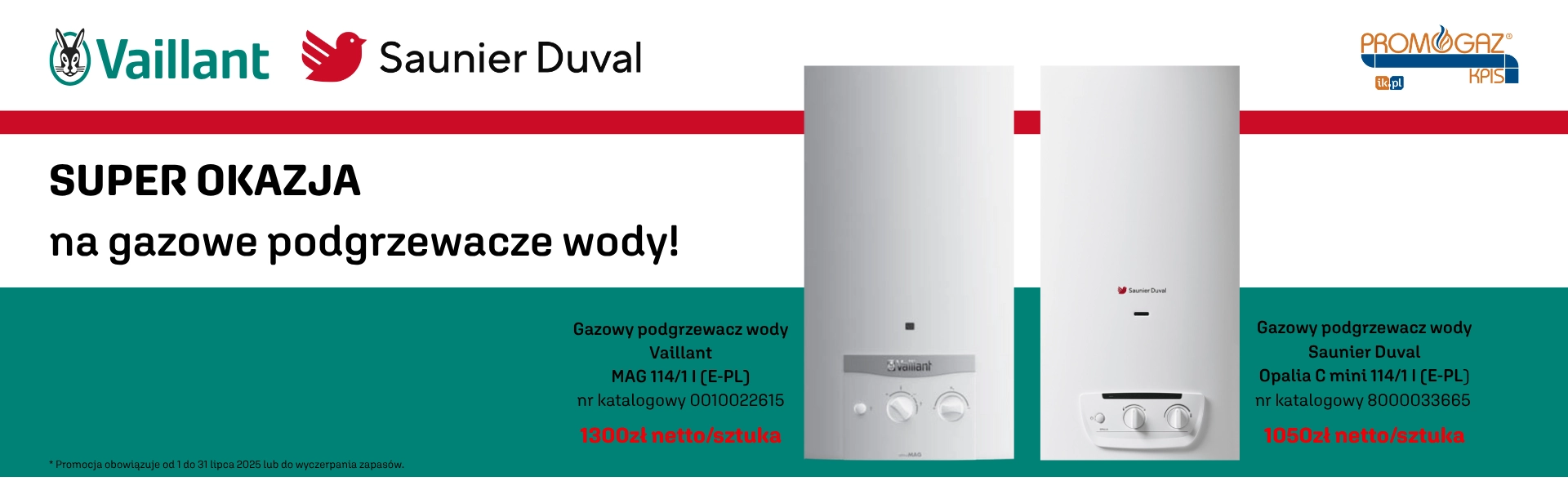 Super okazja na gazowe podgrzewacze wody VSD - banner
