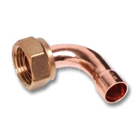 Łuk 90' SANHA 5002G dwuczęściowy, Cu, 22 mm x 3/4'' (lut wewnętrzny x nz)