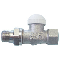 Zawór grzejnikowy termostatyczny HERZ TS-90 prosty, połączenie 1/2'' (niklowanie)