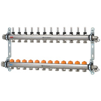 Rozdzielacz ogrzewania podłogowego Dynacon z automatyczną regulacją przepływu 12 obwodów