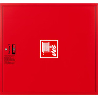 Hydrant DN 33 zawieszany, wąż 20 m, ocynk fasada, zamek patent, RAL 3000