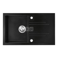 MEZZO II zlewozmywak granitowy 1-komorowy  48/78, grafit