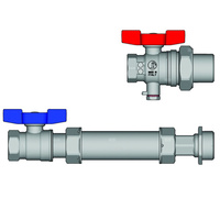 ZESTAW PRZYŁĄCZENIOWY LICZNIKA ENERGII CIEPLNEJ PROSTY O ROZSTAWIE 110 MM, KIESZEŃ SONDY M10 x 1, 3/4’’GW x 1’’GZ
