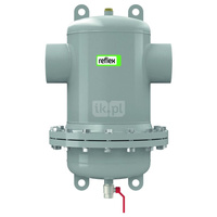 Separator mikropęcherzy REFLEX D 114.3 R, 10 bar / 110'C, z kołnierzem rewizyjnym, kolor: szary