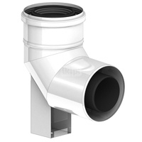 CONCEPT Kolano z podporą powietrzno-spalinowe Ø 80/125, 87°, PP