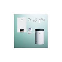 Pakiet - Kocioł gazowy jednofunkcyjny VAILLANT ecoTEC exclusive VC 25CS/1-7 kondensacyjny wiszący 2.8 - 26.4 kW+ Zestaw powietrzno-spalinowy + RegulatorsensoCOMFORT 720 + Zasobnik c.w.uVIH R 120/6 M