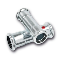 Czwórnik Concept By SANHA Therm dwupłaszczyznowy spawany stal 22 mm x 22 mm x 15 mm x 15 mm, zw x zw x zw x zw