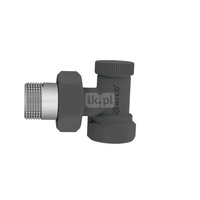 Zawór grzejnikowy ARCO TEIDE PLUS kątowy (kąt prosty), połączenie 1/2'' x 1/2'' czarny