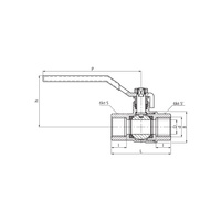 Zawór kulowy PERFEXIM HUZAR typ ciężki PHA-200/1 mosiądz niklowany 1/2'' GW, uchwyt: dźwignia