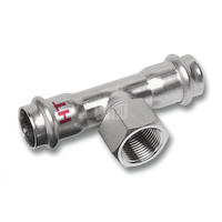 Trójnik SANHA NiroSan Press Industry stal nierdzewna 42 mm x 1 1/2'' x 42 mm (zw x GW x zw)