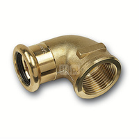 Kolano 90' SANHA PURAPRESS, brąz, 12 mm x 3/8'' (zw x GW)