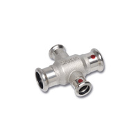 Czwórnik Concept By SANHA Therm jednopłaszczyznowy stal 22 mm x 22 mm x 12 mm x 12 mm, zw x zw x zw x zw