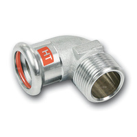 Kolano 90' Concept By SANHA Therm Industry, stal (cynk/nikiel), 12 mm x 3/8'' (zw x GZ)