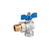 Kurek kulowy kątowy ze śrubunkiem (W-Z) z motylkiem ART.3075 3/4