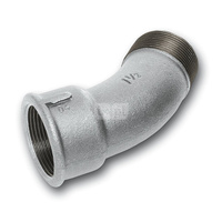 Łuk 45' SANHA 40#, żeliwo (cynk/nikiel) (ocynk), 2 1/2'' (GW x GZ)