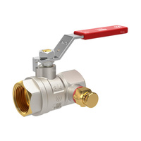 Zawór kulowy SENA VA30 Ni-free, 1GW x 1GW, ze spustem i odpowietrznikiem, dźwignia INOX