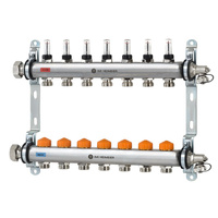 Rozdzielacz ogrzewania podłogowego Dynacon z automatyczną regulacją przepływu 7 obwodów