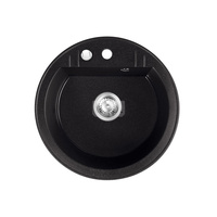 MEZZO II zlewozmywak granitowy 1-komorowy fi51, grafit