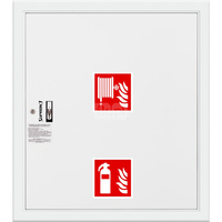 Hydrant DN 25 wnękowy z miejscem na gaśnicę pod zwijadłem, wąż 30 m, zamek patent, RAL 9003