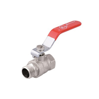 Zawór kulowy PERFEXIM PHA-003 mosiądz niklowany, PN30 1'' GZ x GW, uchwyt: dźwignia (czerwona)