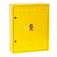 Skrzynka gazowa, 700x850x250, wolnostojąca, metalowa, ze skośnym daszkiem - brązowa (na dwa gazomierze w pionie)