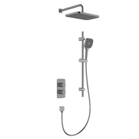 Zestaw natryskowy Malaga, termostatyczny, podtynkowy z drążkiem przesuwnym, PVD gun metal grey