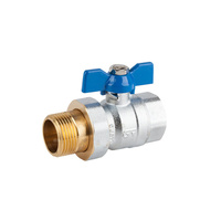 Kurek kulowy do wody zimnej i gorącej z gwintem wewnętrznym śrubunkiem i motylkiem ART.3046 1 1/2