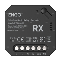 Przekaźnik bezprzewodowy EngoLink, nadajnik+odbiornik sterowany radiowo, 868Mhz, 230V