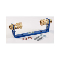 Konsola wodomierzowa regulowana 3/4" wodomierz, śrubunek 1", długość konsoli regulowana 330 - 380 mm (wod. 130 -160m, 190mm) HARD, bolce w komplecie