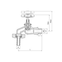 3100 Zawór żeliwny czerpalny ogrodowy 1/2"