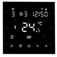 AURATON 2YA (wersja czarna) - przewodowy, tygodniowy regulator temperatury z opcją sterowania przez WiFi, podtynkowy