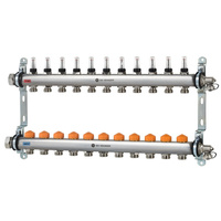 Rozdzielacz ogrzewania podłogowego Dynacon z automatyczną regulacją przepływu 11 obwodów