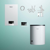 Pakiet - Kocioł gazowy jednofunkcyjny VAILLANT ecoTEC plus VC 15CS/1-5 kondensacyjny wiszący 2.8 - 16.4 kW + RegulatorsensoCOMFORT 720 + Zestaw powietrzno-spalinowy szachtowy + Zasobnik c.w.uVIH R 120/6 B