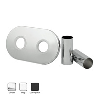 ZMO1CM Zestaw maskujący do grzejników z rozetą owalną i tulejami, czarny mat