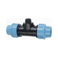 Trójnik AGAFLEX PP 75 mm x 2 1/2'' x 75 mm (połączenie zaciskowe x GZ x połączenie zaciskowe)do rur PE