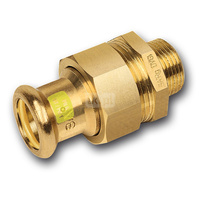 Śrubunek SANHA Press Gas trzyczęściowy, Cu, 15 mm x 1/2'' (zw x GZ)