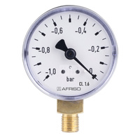 Manometr z rurką Bourdona AFRISO RF grzewczy 0/10 bar G1/4B aksjalne fi 50 mm, kl. 2.5%