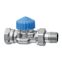 Zawór termostatyczny bez nastawy wstępnej o szczególnie małym oporze DN20, kapturek niebieski, prosty