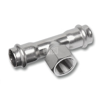 Trójnik SANHA NiroSan Press stal nierdzewna 88,9 mm x 2'' x 88,9 mm (zw x GW x zw)