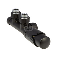 PHA-036CM Zestaw termostatyczny kątowy z nastawą wstępną do podłączenia grzejnika czarny mat