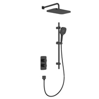 Zestaw natryskowy Malaga, termostatyczny, podtynkowy z drążkiem przesuwnym, black