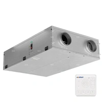 Rekuperator FLAT 150+ płaski, z panelem Wi-Fi, podwieszany lub do montażu na stropie, z by-passem i wymiennikiem przeciwprądowym