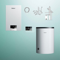 Pakiet - Kocioł gazowy jednofunkcyjny VAILLANT ecoTEC plus VC 30CS/1-5 kondensacyjny wiszący 3.9 - 33.3 kW + RegulatorsensoCOMFORT 720 + Zestaw powietrzno-spalinowy szachtowy + Zasobnik c.w.uVIH R 150/6 B