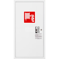 Hydrant DN 33 zawieszany boczny, wąż 20 m, ocynk fasada, zamek patent, RAL 9003 lewy