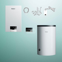 Pakiet - Kocioł gazowy jednofunkcyjny VAILLANT ecoTEC plus VC 15CS/1-5 kondensacyjny wiszący 2.8 - 16.4 kW+ Zestaw powietrzno-spalinowy + RegulatorsensoCOMFORT 720f + Zasobnik c.w.uVIH R 200/6 B