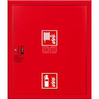 Hydrant DN 25 FIT wnękowy z miejscem na gaśnicę pod zwijadłem, wąż 30 m, zamek patent, RAL 3000