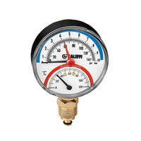 Termometr/manometr, przyłącze dolne, 1/2" 0-4 bar