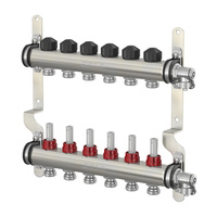 ROZDZIELACZ 1" ZE STALI NIERDZEWNEJ 4 OBWODY Z ROTAMETREM