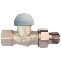 Zawór grzejnikowy termostatyczny HERZ TS-98-V prosty z nastawą wstępną, połączenie 3/4'' (niklowanie)