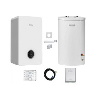 Pakiet - Kocioł gazowy jednofunkcyjny BOSCH TERMOTECHNIKA CONDENS GC2300iW15P kondensacyjny wiszący 16.1 kW+ Zestaw powietrzno-spalinowy2574 (poziomy) + Czujnik c.w.u. + RegulatorCW400 + Moduł sterowaniaK30RF + Zasobnik c.w.uWST120-5O